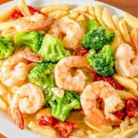 Cavatelli With Shrimp And Broccoli · With sundried tomatoes in a garlic white wine sauce.