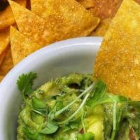 Guac & Chips · Fresh homemade guacamole, tortilla chips.