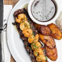 Churrasco Lunch (Ol) · 6oz Grass fed angus grilled skirt steak drizzled with chimichurri sauce served with. garlic ...