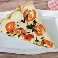 Margherita · With fresh tomato, fresh mozzarella, garlic and basil.
