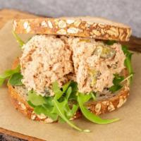 Tuna Salad Sandwich · Tuna salad, lettuce, tomato and pickles.