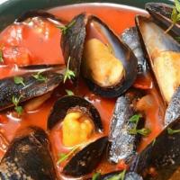 Mussels /Marinara/ Or / Green Sauce  · Mussels in homemade tomato sauce.