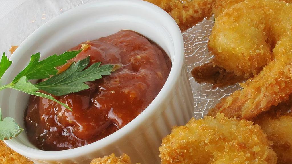 Fried Shrimp With Sweet Chilly Sauce   New · served with chilly sweet sauce