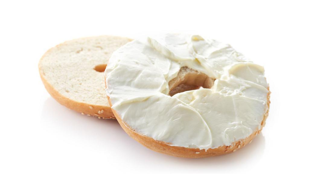 Bagel With Cream Cheese · Toasted bagel served with a side of Cream cheese.