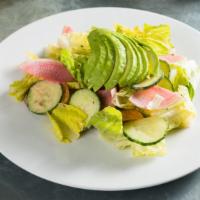 House Salad With Avocado  · Romaine lettuce, avocado, and radishes with herb vinaigrette.