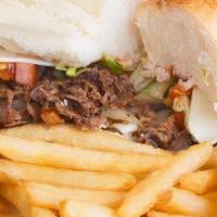 Philly Cheese Steak · Comes with lettuce, tomato, mayonnaise, and ketchup