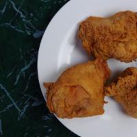 Southern Fried Chicken (4) · Breast, wing, thigh, and leg. Breaded and deep-fried to a crisp golden brown.