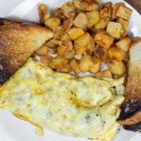 Denver Omelette · Diced ham, red and green peppers, onions and American cheese. Includes homefries or grits an...