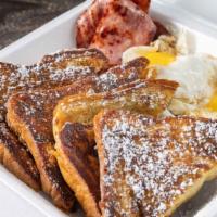 French Toast, Eggs And Meat · 