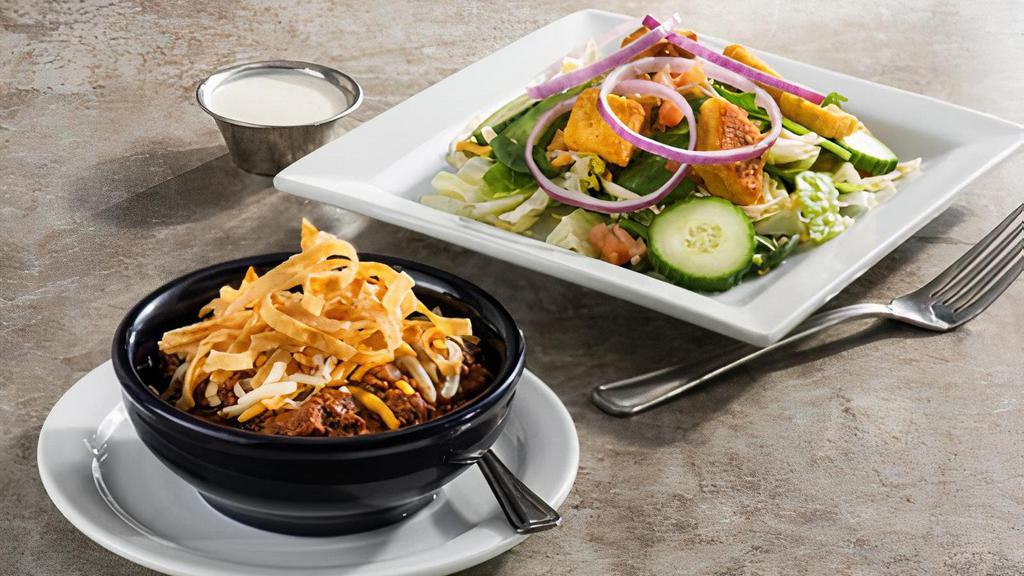 Chili & House Salad · A delicious bowl of the Original Chili with a House Salad. Dressing served on the side.