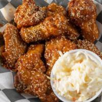 Wings  · Choice of Buffalo/ Bourbon Chili/
Classic BBQ/ Sweet Thai chili, Korean BBQ