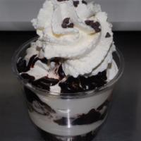 Hot Fudge Brownie · Includes Warm Brownie, Layered With Hot Fudge and Chocolate Chips. Topped With Whipped Cream.