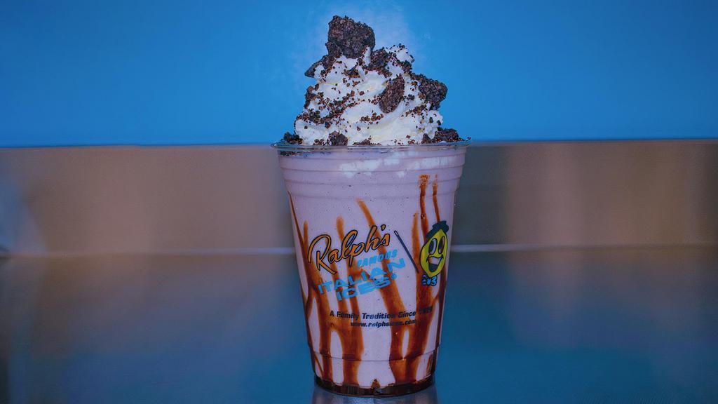 Cookie 'N Cream Supreme (An Anytime Snack) · Blend of cooldes 'n cream ice, rappe and one milk topped with homemade whipped cream and cookie places.