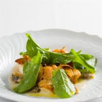 Baccala' · celandic codfish, sunchoke purée, wild arugula, Manila clams
