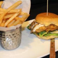 Southern Fried Chicken · All-natural free-range chicken, housemade ranch dressing, pickles, bibb lettuce, soft potato...