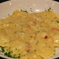 Lobster And Crab Ravioli · Freshly-made lobster and crab cheese ravioli, lobster meat, wild caught crab meat, housemade...