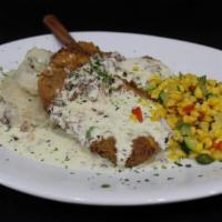 Southern Fried Chicken Dinner · All-natural free-range chicken, garlic mashed potatoes, roasted sweet corn medley, maple smo...