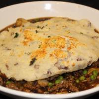 Shepherd’S Pie · Ground beef, savory sauce, mushrooms, peas, squash, carrots, onions, zucchini, mashed potato...