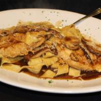 Chicken Marsala And Mushrooms · All-natural free-range chicken breast gently sautéed with fresh shiitake mushrooms in a rich...