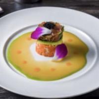 Tuna Tartar · With avocado, shiso, tobiko, chef's sauce. Disclaimer: Consuming raw or undercooked meats, p...