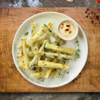 Crunchy Summer Squash · Zucchini sticks dipped in an egg mixture with bread crumbs, parmesan cheese, baking powder a...