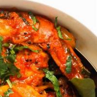 Shrimp Curry Special · Fish prepared in coconut sauce with very mild spices, mustard seeds, cumin, curry leaf, and ...