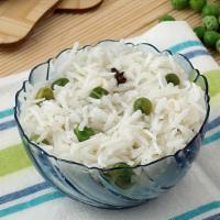 Mutter Pulao Matter · Rice with cumin and green peas.