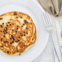 Pancakes · 2 large pancakes made with our own secret batter recipe. Add chocolate chips, blueberries, o...