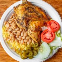 Roast Half - Chicken · With rice and small salad.
