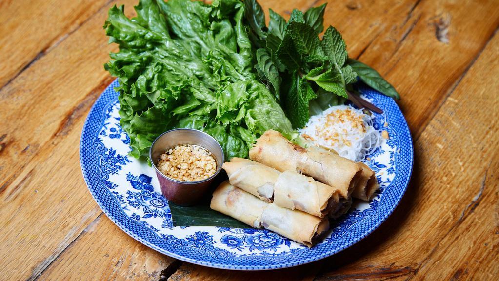Crispy Roll · Vegetarian. Local farm vegetable spring roll, rice noodle with sweet lime peanut sauce.
