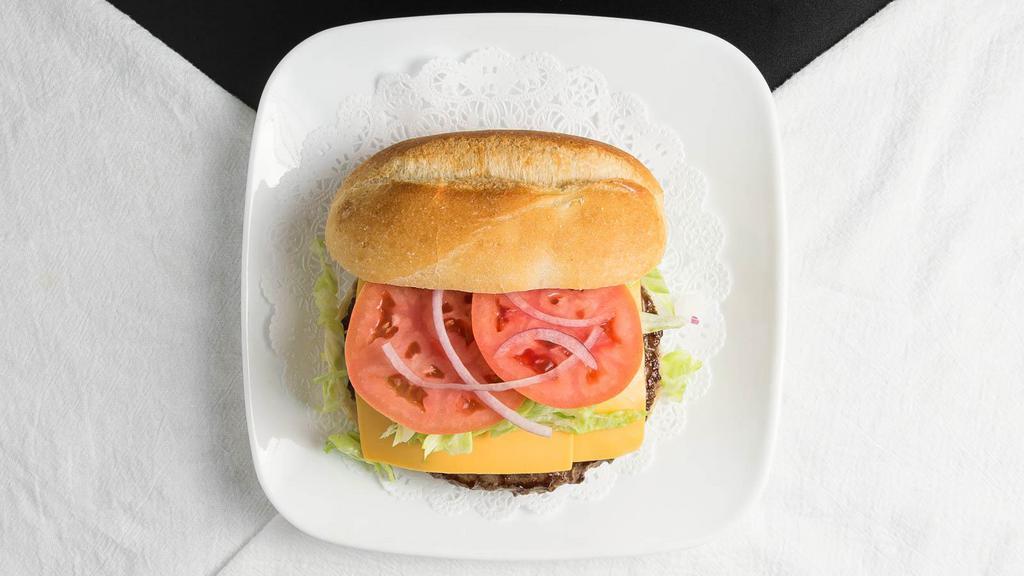 Cheeseburger · Lettuce, tomato, onion and mayo.