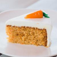 Carrot Cake · Classic carrot cake slice.