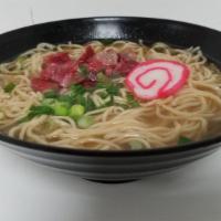 Saimin · Local style noodle in dashi.