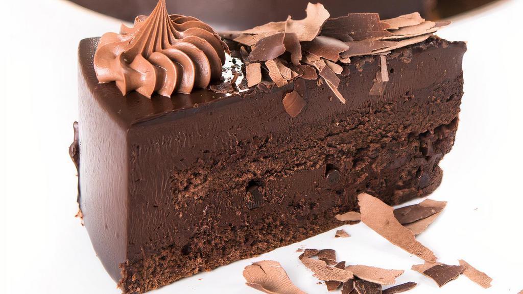 Special Triple Belgian Chocolate Cake Slice · Chocolate cake filled with chocolate cream, hazelnut cream and hazelnut crunch, finished with chocolate glaze and sprinkles!