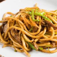 Sautéed Udon With Shredded Beef & Hot Peppers · 