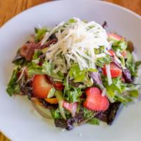 Grilled Calamari & Arugula · Marinated calamari, grilled and tossed with baby arugula, farro, mixed tomatoes, red onion l...