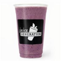 Protein Knockout® · Water, blueberries, peanut butter, banana, & 56g whey protein. 20 oz