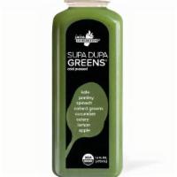 Supa Dupa Greens® · Kale, parsley, spinach, collard greens, cucumber, celery, lemon, apple. 16 oz · Cold Pressed...