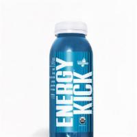 Energy Kick® Blue Apple  · Apple, lemon, blue spirulina, guayusa, green tea, B vitamins. 8 oz · Cold Pressed Energy