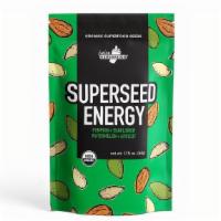 Superseed Energy · Pumpkin seeds, sunflower seeds, watermelon seeds, apricot seeds. Net wt. 1.75oz