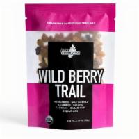 Wild Berry Trail · Mullberries, goji berries, cherries, raisins, cashews, cacao nibs, pistachios. Net wt. 2.75 oz