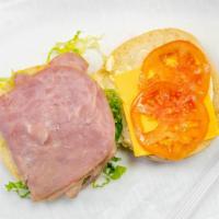Ham And Cheese  · Served with lettuce, tomato, and mayonnaise.