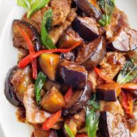 Eggplant With Garlic Sauce · Spicy. Served with choice of rice.