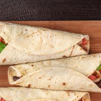 Texas Wrap · Delicious Wrap made with Steak, bacon, peppers, onions, pepper jack cheese, avocado, and BBQ...