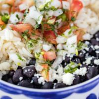 Rice & Beans · with queso fresco and pico de Gallo