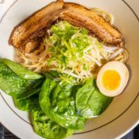 Tonkotsu Ramen · Favorite. Tokyo style pork broth and noodles. Topped with bean sprouts, scallions, spinach, ...