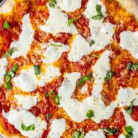 Margarita Pizza · Fresh Mozzarella and fresh basil.