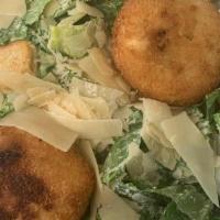 Crab Cakes (2) · Fresh homemade crab cakes baked and served over your choice of caesar, tri-color or house sa...