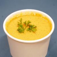 Lentil Soup · Served in individual 16 oz bowls with a side of crispy pita chips. Stewed green lentils and ...