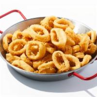 Calamari · Deep fried and lightly breaded squid rings served with marinara and tartar sauce.